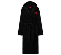 HUGO Women's Terry_Hooded Gown 10253946 01 Dressing, Black, M