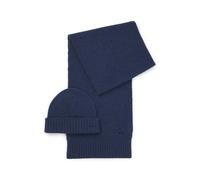 BOSS Wool-blend beanie hat and scarf gift set - Style Baci_SET, 50533843 Dark Blue pcs.
