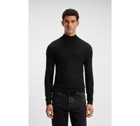 BOSS Wool-blend rollneck sweater with embroidered logo - Style Avac_M, 50501761 Black XXXL