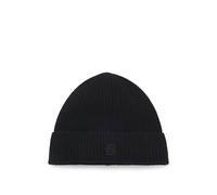 BOSS Wool-cashmere beanie hat with Double B monogram - Style Leah-B-Icon_hat, 50557673 Black pcs.