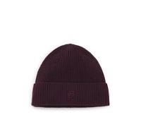 BOSS Wool-cashmere beanie hat with Double B monogram - Style Leah-B-Icon_hat, 50557673 Dark Purple pcs.