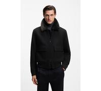 BOSS Wool-cashmere coat with faux-fur collar - Style H-Charly-251, 50556629 Black 42L
