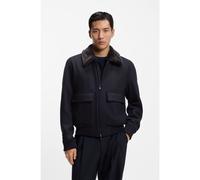 BOSS Wool-cashmere coat with faux-fur collar - Style H-Charly-251, 50556629 Dark Blue 34R