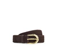 BOSS Woven belt with leather trims - Style Carol-WnE-L_Sz25, 50563794 Dark Brown 30