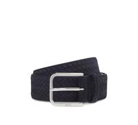 BOSS Woven-suede belt with logo buckle - Style Madison-B1_WnSd_Sz35, 50563890 Dark Blue 38
