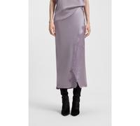 BOSS Wrap-style maxi skirt in satin with lace trim - Style C_Vlace, 50548389 Light Purple 12