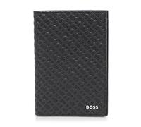 BOSS Zair Bold Logo Passport Holder, black gloss, One Size