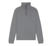 BOSS Zip-neck sweatshirt in cotton terry with logo patch - Style Zetrust, 50468926 Grey L
