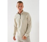 BOSS Zetrust 1/4 Zip Sweat - Light Beige, Light Beige, Size L, Men Light Beige