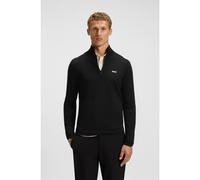BOSS Zip-neck cotton sweater with logo print - Style K_Ever-X QZ, 50541965 Black XL