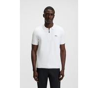 BOSS Zip-neck knit polo sweater in cotton - Style K_Ever-X PS, 50541961 White L