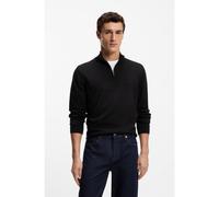 BOSS Zip-neck knitted sweater in cotton - Style Padro-L, 50516914 Black L