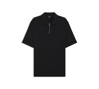 BOSS Zip-neck polo shirt with piqué weave - Style H-Paras 57, 50544091 Black M