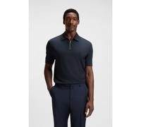 BOSS Zip-neck polo shirt with piqué weave - Style H-Paras 57, 50544091 Dark Blue XXXL