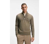 BOSS Zip-neck sweater in a mixed-knit cotton blend - Style KN_GOC Hydro QZ, 50553791 Light Brown M
