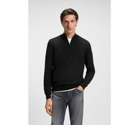 BOSS Zip-neck sweater in virgin wool - Style Ebenji, 50528300 Black XXL