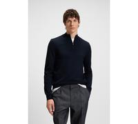 BOSS Zip-neck sweater in virgin wool - Style Ebenji, 50528300 Dark Blue L