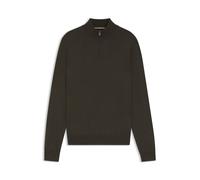 BOSS Zip-neck sweater in virgin wool - Style Ebenji, 50528300 Dark Brown L