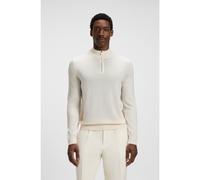 BOSS Zip-neck sweater in virgin wool - Style Ebenji, 50528300 White XXL
