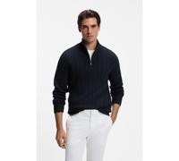 BOSS Zip-neck sweater with an all-over cable pattern - Style H-Furore, 50570640 Dark Blue S