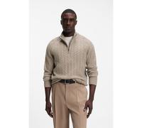BOSS H-FURORE CABLE KNIT ZIP NECK JUMPER