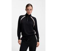 BOSS Zip-neck sweatshirt with contrast inserts - Style Mirage_Sweatshirt, 50557207 Black M