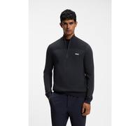 BOSS Zip-neck virgin wool-blend sweater with logo - Style KN_Momentum-X QZ, 50547898 Dark Blue S
