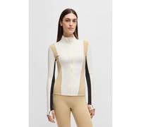 BOSS Zip-up active sweatshirt in stretch fabric with colour-blocking - Style Endurance2, 50540215 White XL