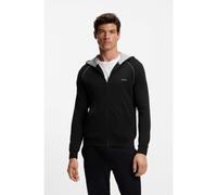 BOSS Zip-up hoodie in stretch cotton with contrast piping - Style Mix&Match Jacket H, 50515392 Black XL