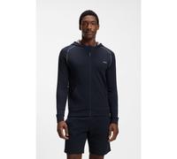 BOSS Zip-up hoodie in stretch cotton with contrast piping - Style Mix&Match Jacket H, 50515392 Dark Blue XXL