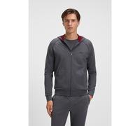 BOSS Zip-up hoodie in stretch cotton with embroidered logo - Style Mix&Match Jacket H, 50515313 Dark Grey L