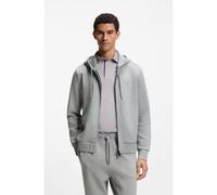 BOSS Zip-up hoodie in stretch cotton with logo detail - Style Saggy, 50555495 Light Grey XL
