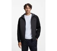 BOSS Zip-up hoodie with tonal textured jacquard - Style KN_Mirror HY, 50547502 Dark Blue L