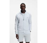 BOSS ZIp-up jacket in stretch cotton with contrast piping - Style Mix&Match Jacket Z, 50515307 Light Blue M