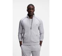 BOSS ZIp-up jacket in stretch cotton with contrast piping - Style Mix&Match Jacket Z, 50515307 Light Grey XXL