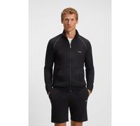 BOSS Zip-up jacket in stretch cotton with embroidered logo - Style Mix&Match Jacket Z, 50515366 Black XL
