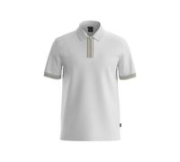 BOSS zip-up striped-trim polo shirt - White S-M-L-XL