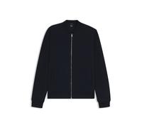 BOSS Zip-up sweatshirt in cotton-linen piqué - Style H-Skiles 60, 50536766 Dark Blue M