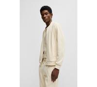 BOSS Zip-up sweatshirt in cotton-linen piqué - Style H-Skiles 60, 50536766 Natural XL