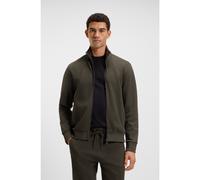 BOSS Zip-up sweatshirt in mercerised stretch-cotton piqué - Style H-Shepherd 100, 50532755 Dark Green XXL