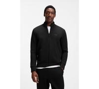 BOSS Zip-up sweatshirt in stretch cotton with logo print - Style Skaz, 50506152 Black 5XL