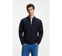 Boss Mens Boss Padded-Panel Zipped Cotton Sweatshirt Dark Blue L