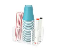 BOSSCASA Cup Holder with Slot Mark Your Cup, Party Dispenser Acrylic Cup Organizer and Bar Counter Decor, Clear