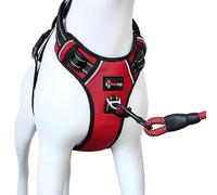 Bossdog No Pull Dog Harness and Lead Set | Anti Pull Dog Harness No Pull For Small, Medium, Large and Puppy Dogs | Features Sturdy Top Handle and Reflective Strips (Medium, Red)