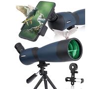 BOSSDUN 25-75x70 TELESCOPE GN016 for Sports Shooting, Angled Spotting Scope with Tripod, Kellner Eyepiece, Smartphone Adapter, Army Green