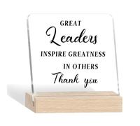 Bosses Day Gifts for Women Men Leader Acrylic Plaque Bosses Day Decorations Gifts for Boss Appreciation Gift Boss Birthday Gift Keepsake Thank You Presents Lady Office Desk Card Decor Inspirational