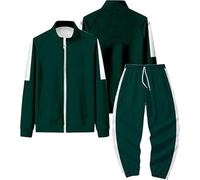 BOSSETY Personalized Squid Sweatshirt, Game 3 Costume Tracksuit, The Gamer Green Tracksuit, Green Zip Sports Jogging Casual Sweat Jacket Pants Suit Outfits
