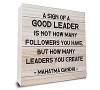 Boss's Day Gifts Boss Gifts for Men Women Christmas Birthday Bosses Day Gifts for Boss Leader Mentor Manager Coworker a Sign of a Good Leader Wood Sign Home Office Desk Decor 5x5 Inch