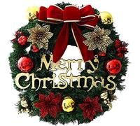 BOSSTER Xmas Wreaths for Doors Handmade Christmas Garlands 30cm Reusable Merry Christmas Door Artificial for Christmas Door Wall Decoration