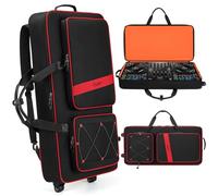 BOSSTIN DJ Controller Case with Wheels Compatible with DDJ FLX10 /1000 /FLX6 /REV7 /REV5, Rolling DJ Case for Equipment, Padded Large DJ Backpack with Multi-Pocket for 15.6" Laptop, Gear & Accessories